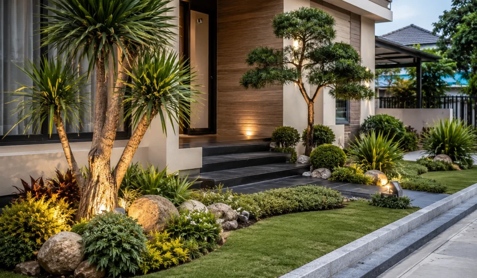 Temukan inspirasi desain taman depan rumah yang nyaman, estetik, dan mudah diterapkan untuk berbagai konsep hunian modern.