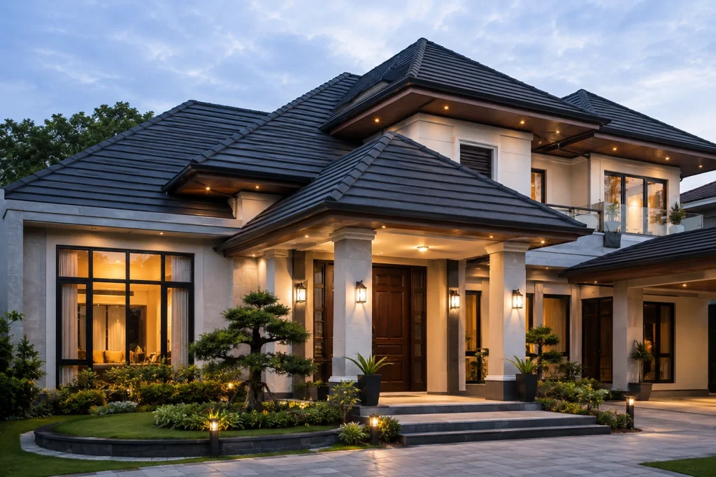 Temukan 9 model atap rumah yang mampu memperkuat tampilan fasad. Simak pilihan desain, material, dan tips agar hunian terlihat modern.