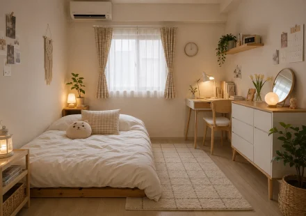 Dapatkan referensi dekorasi kamar bernuansa Korea yang sedang digemari, dengan konsep aesthetic, nyaman, dan dapat disesuaikan.
